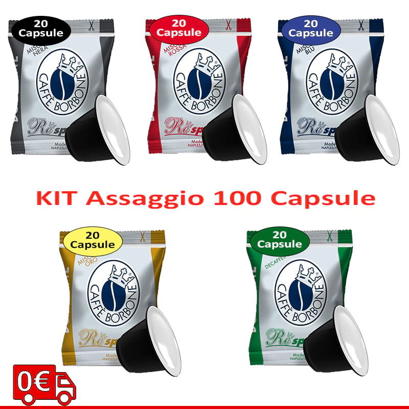 100 capsules de mélange Borbone Respresso Blue compatibles Nespresso