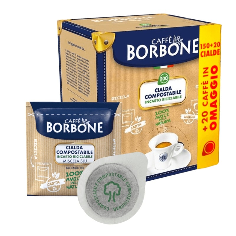 Box 150 cialde + 20 omaggio caffè Borbone miscela Blu