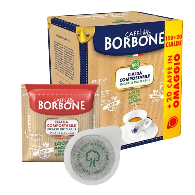 Box 150 cialde + 20 omaggio caffè Borbone miscela Rossa