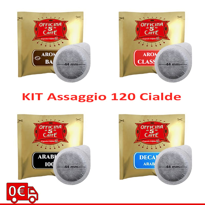 Kit dégustation café Officina 5 - 100 dosettes ESE 44 mm